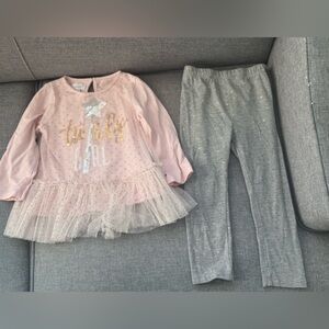 Mudpie Twirly Girl Tulle Shirt and Pants Set-24 Months-2T